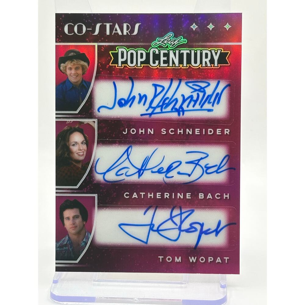 2025 Leaf Pop Century John Schneider Catherine Bach Top Wopat Pink Auto /5 Dukes